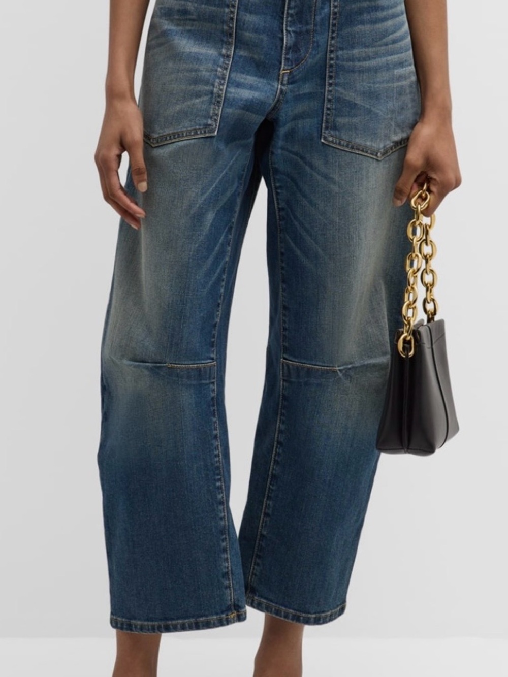 Nili Lotan Blue Shon Patch Pocket Jeans - Picture 3 of 6
